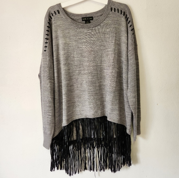 Faith & Zoe Sweaters Faith Zoe Wool Blend Fringe Sweater Poshmark